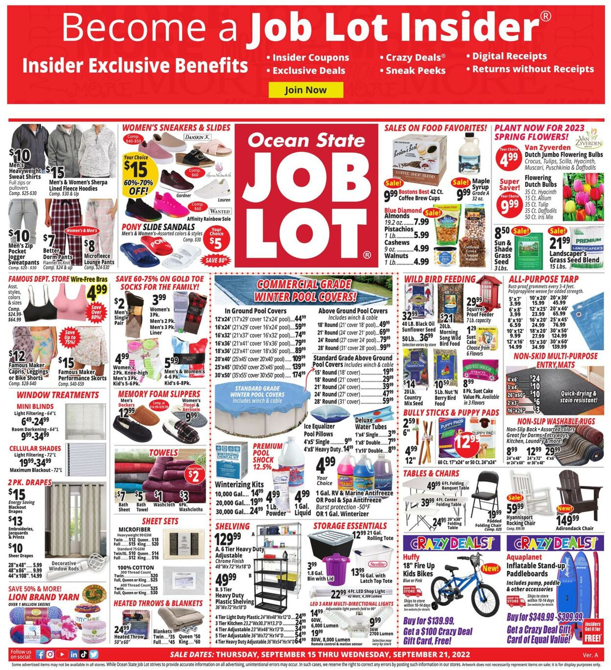 Ocean State Job Lot Ad from 09/15/2022