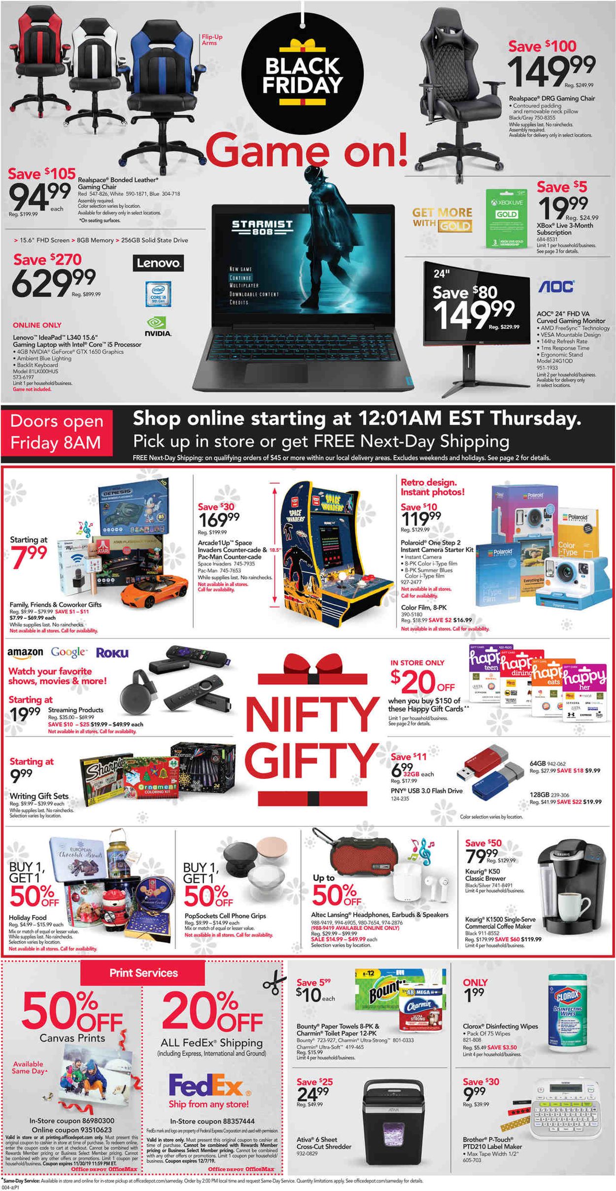 Office DEPOT Ad from 11/28/2019