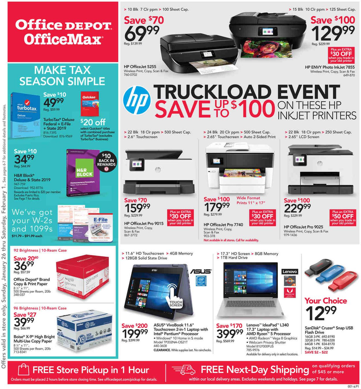 Office DEPOT Ad from 01/26/2020