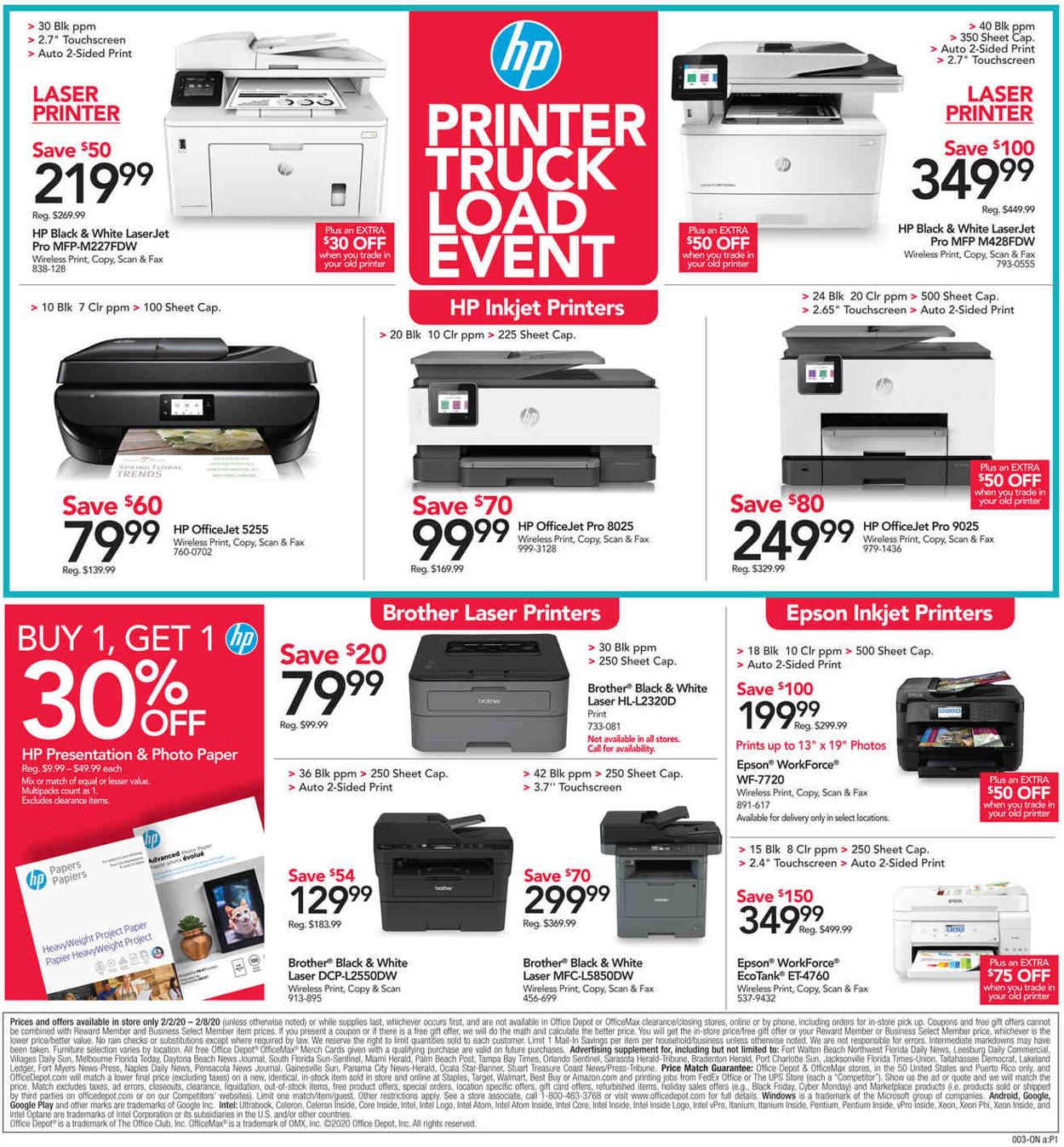 Office DEPOT Ad from 02/02/2020
