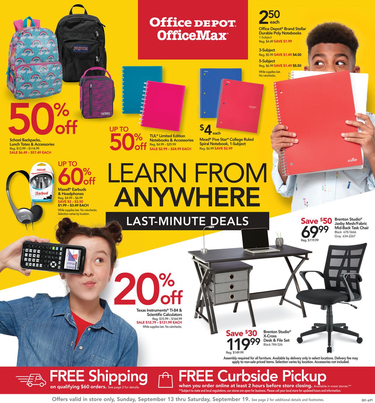Office DEPOT Ad from 09/13/2020
