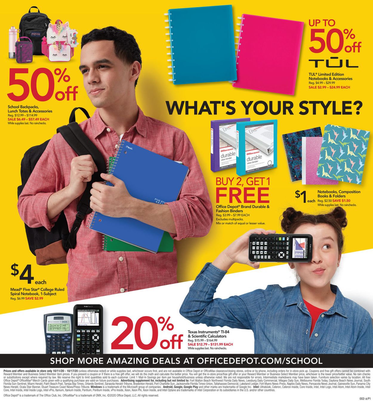 Office DEPOT Ad from 10/11/2020