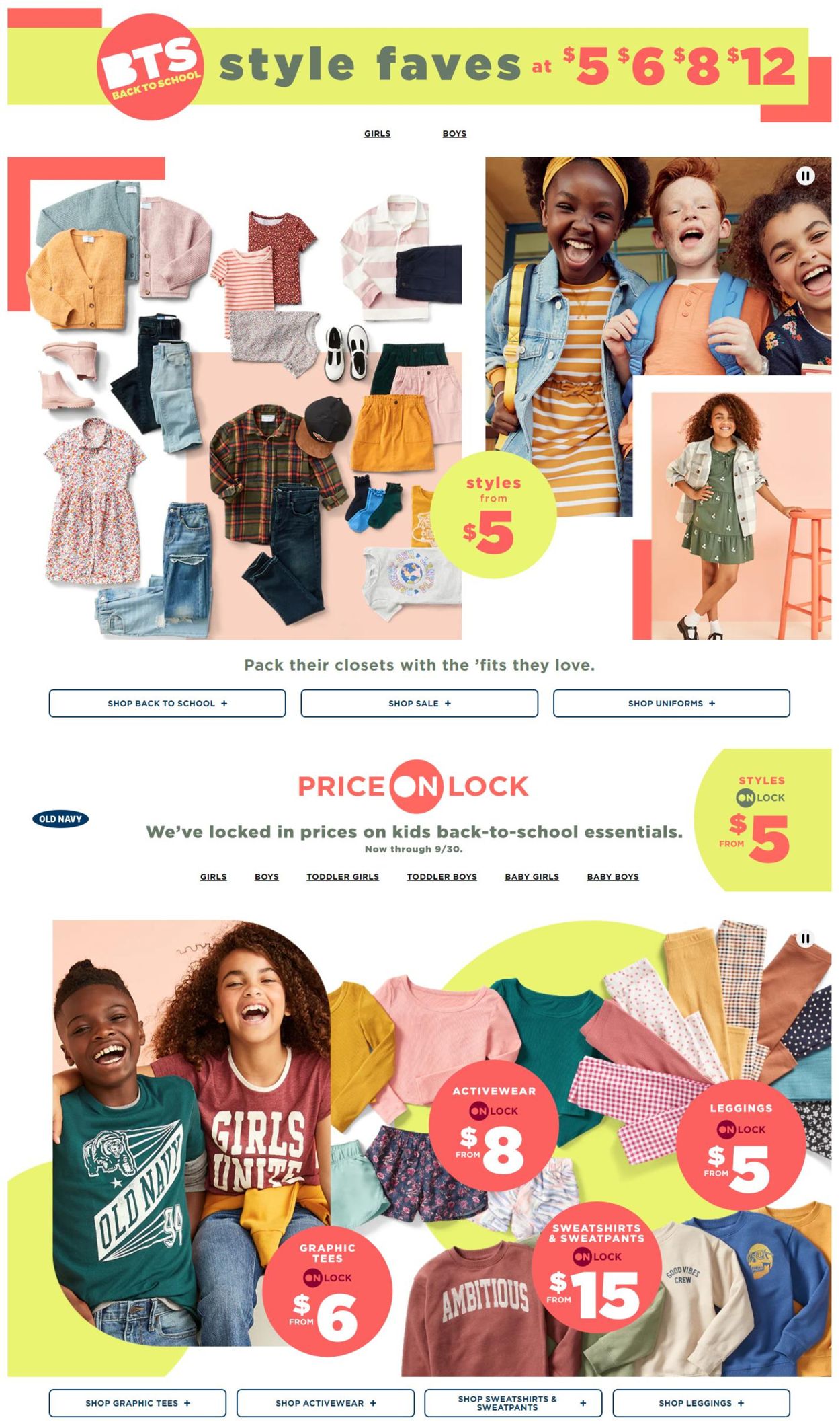 Old Navy Ad from 08/30/2022