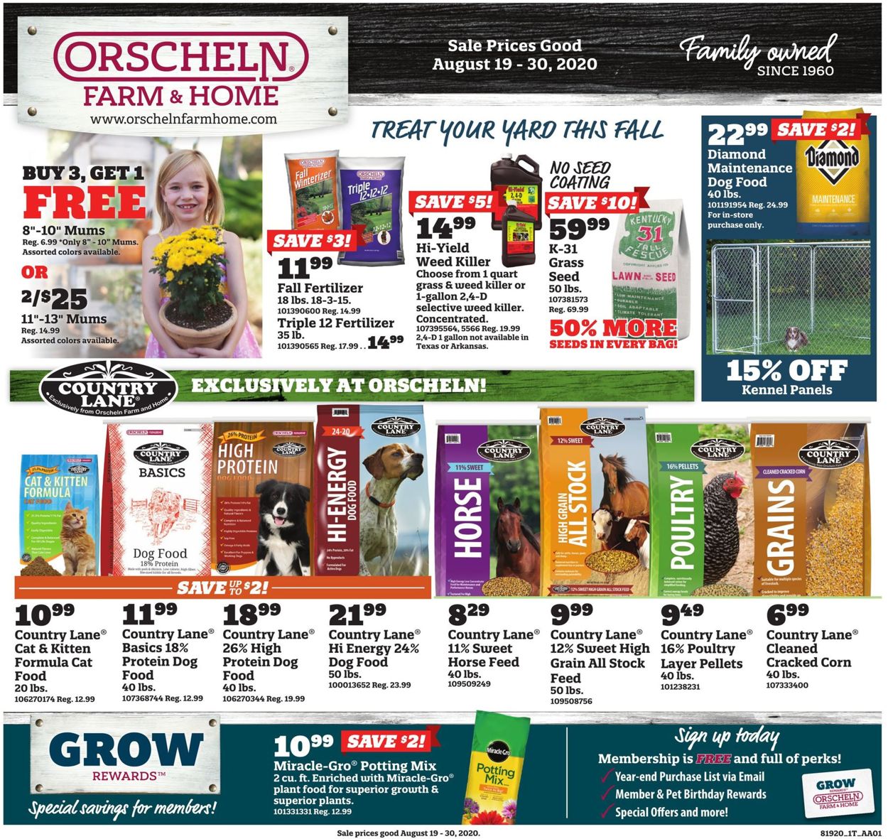 Orscheln Farm and Home Ad from 08/19/2020