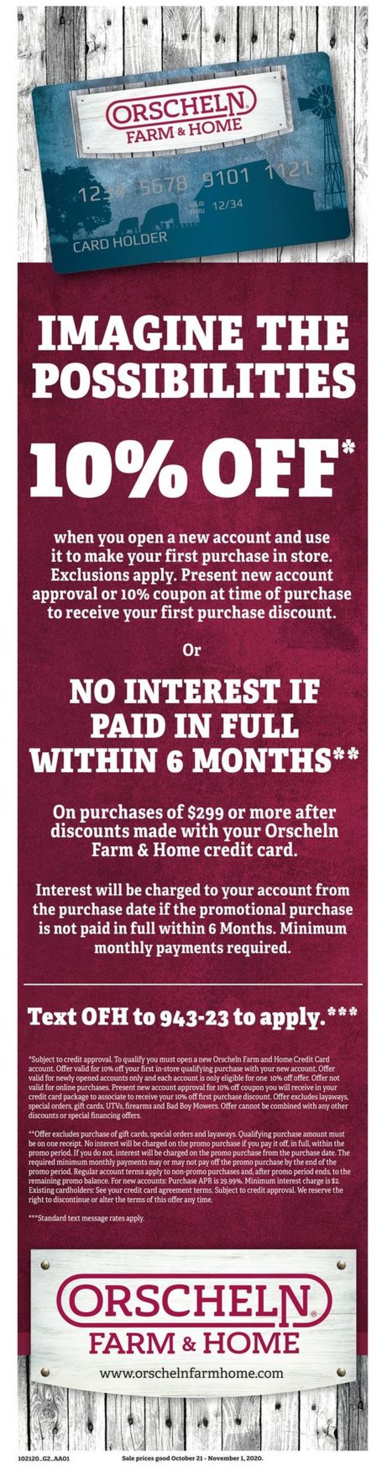 Orscheln Farm and Home Ad from 10/21/2020