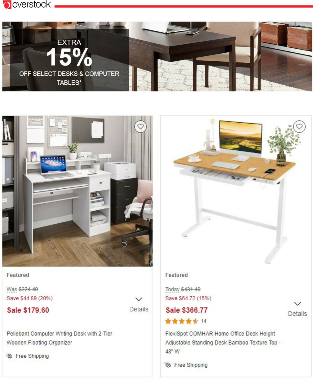 Overstock Ad from 09/21/2022