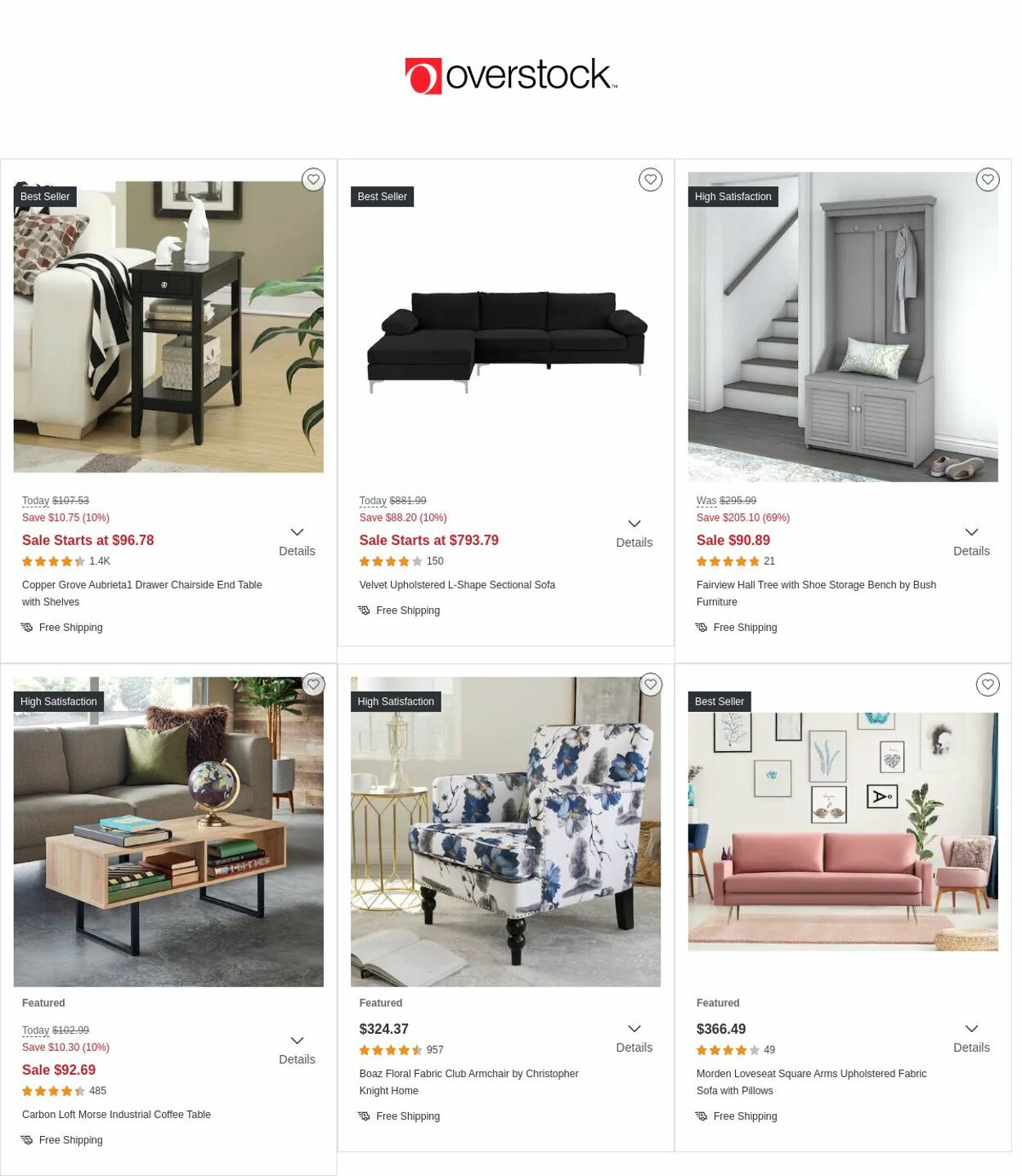 Overstock Ad from 09/29/2022