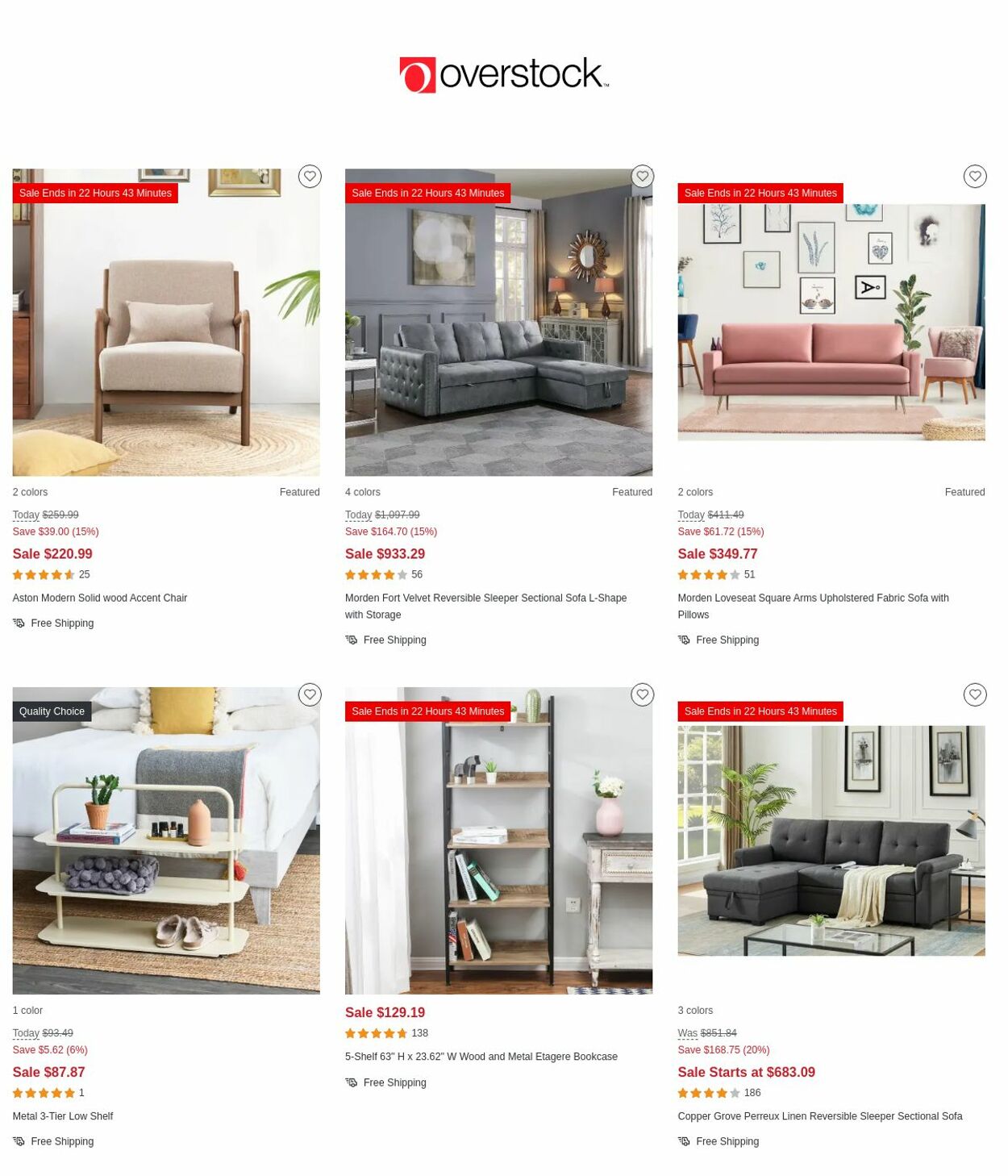 Overstock Ad from 10/13/2022