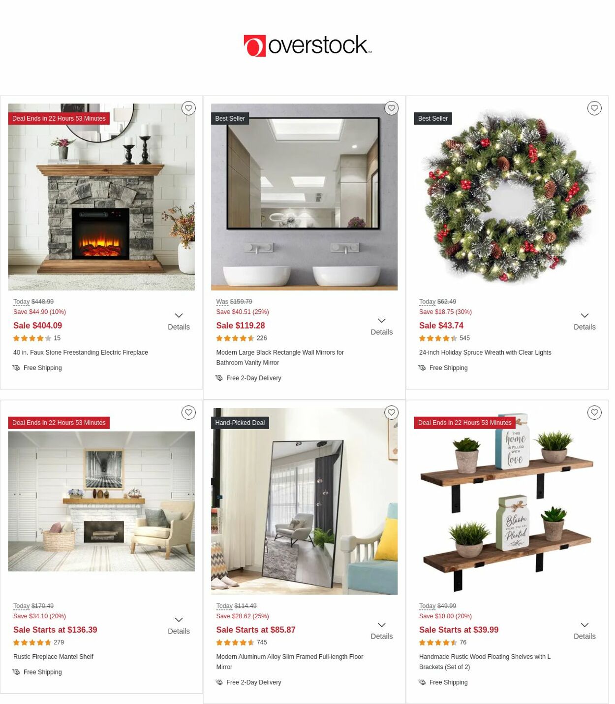Overstock Ad from 11/24/2022