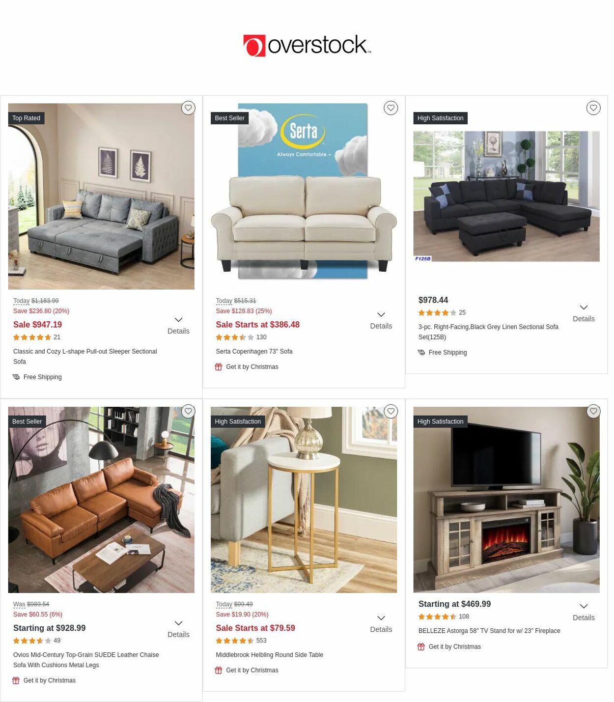 Overstock Ad from 12/08/2022