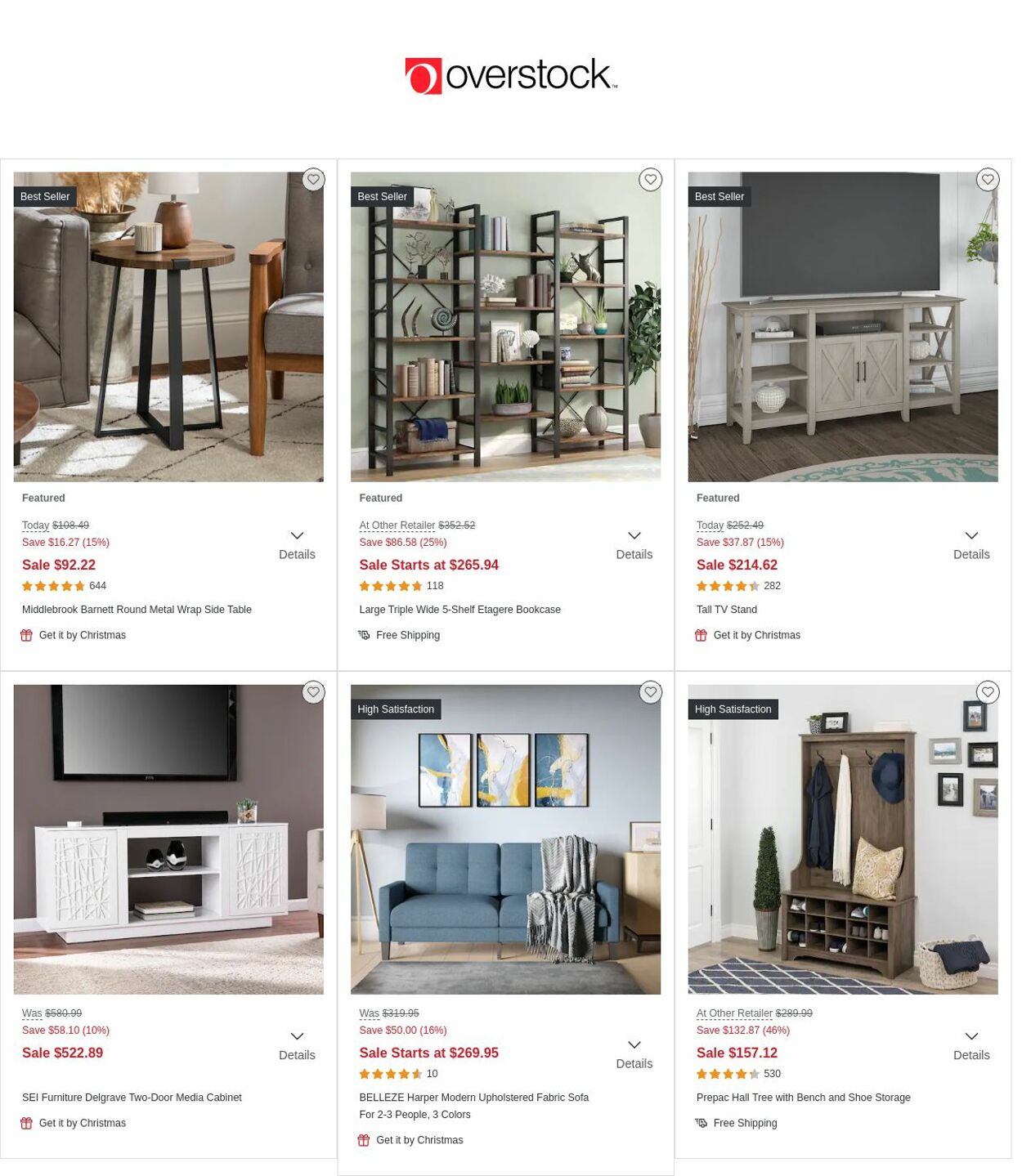 Overstock Ad from 12/15/2022