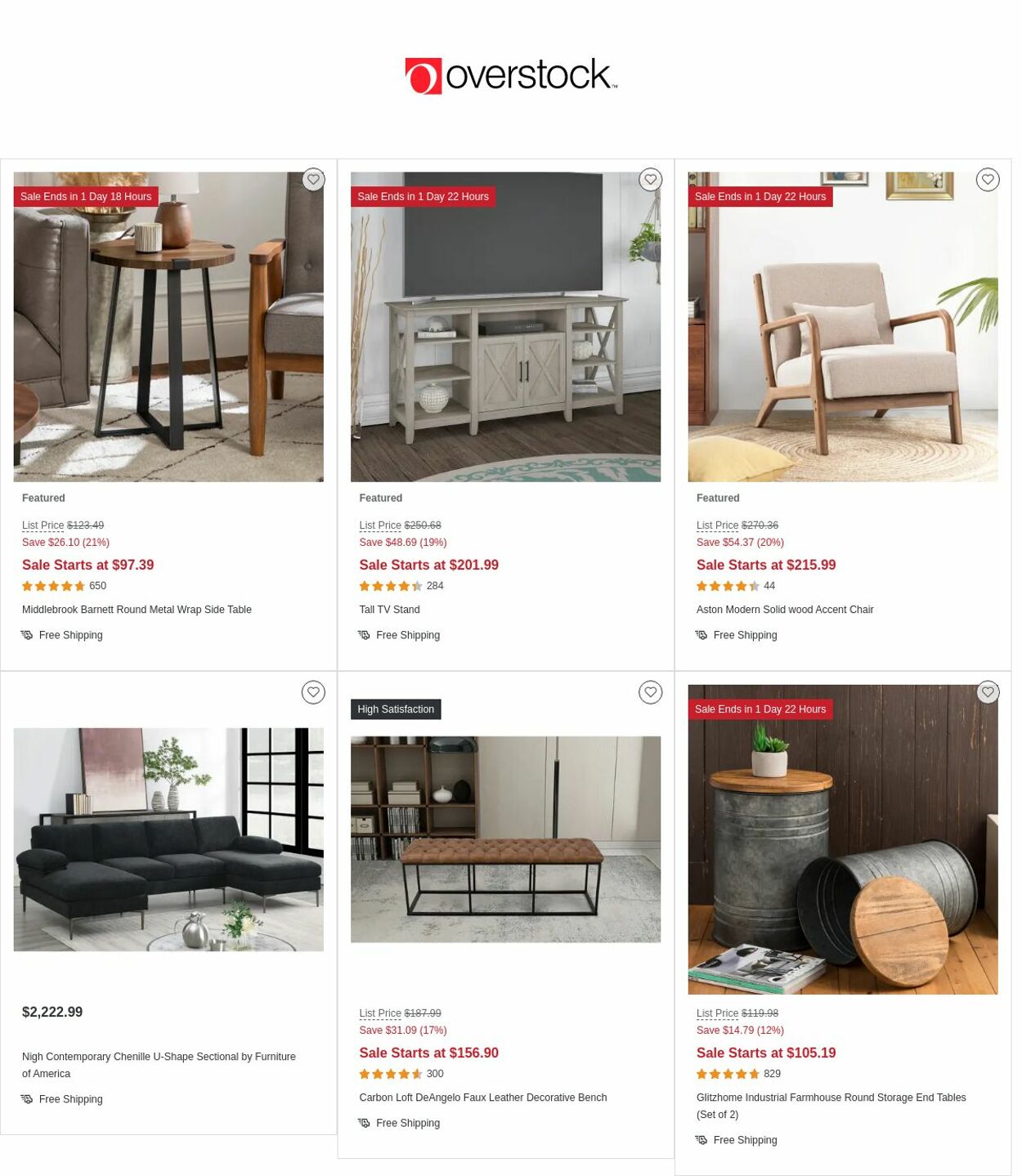 Overstock Ad from 12/29/2022