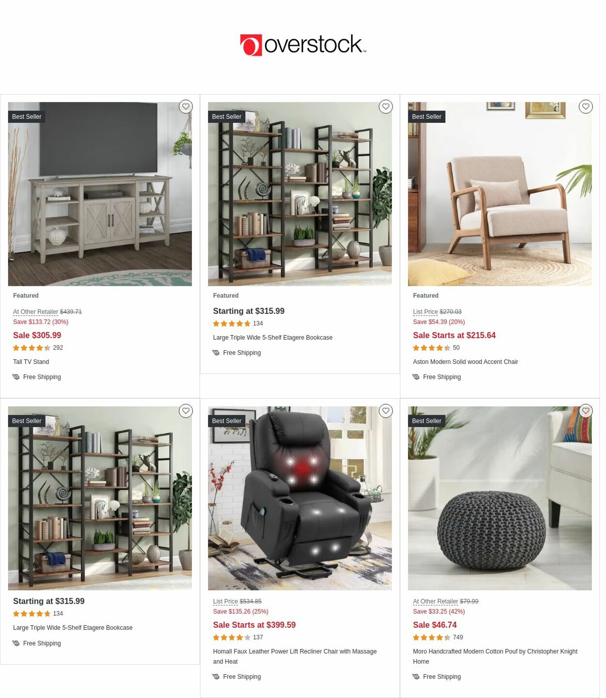 Overstock Ad from 01/19/2023