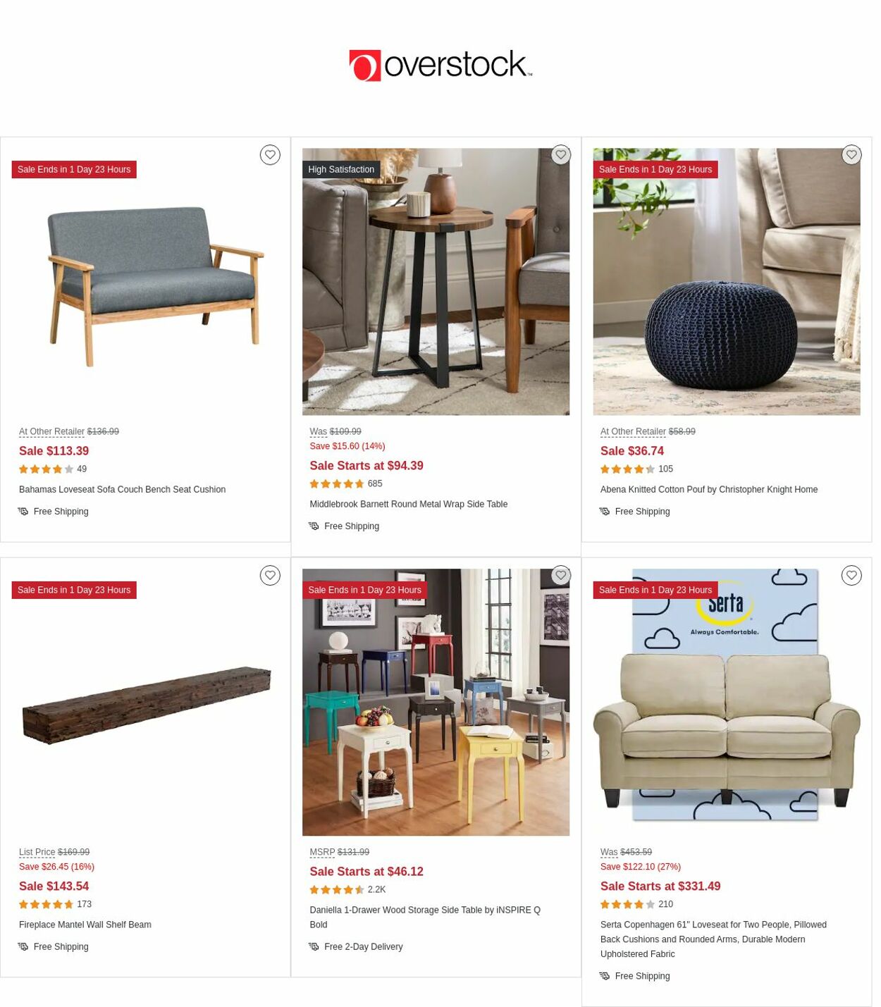 Overstock Ad from 03/09/2023