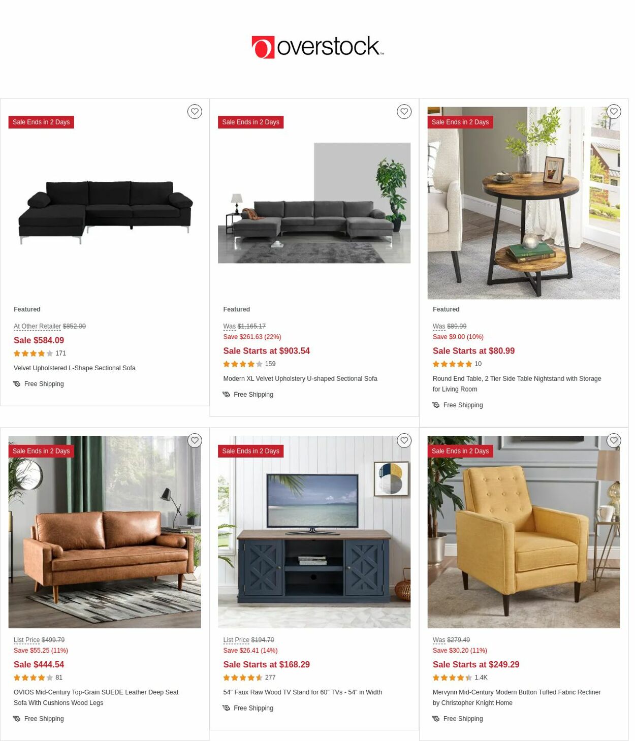 Overstock Ad from 03/30/2023