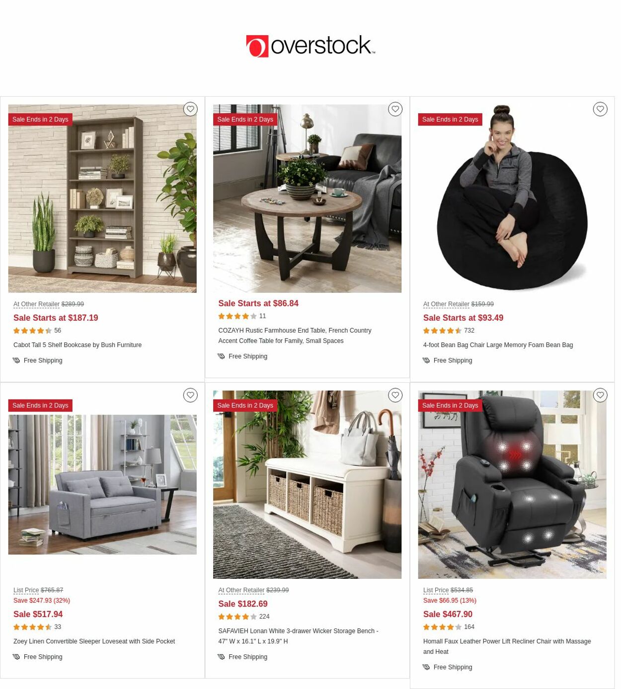 Overstock Ad from 03/30/2023