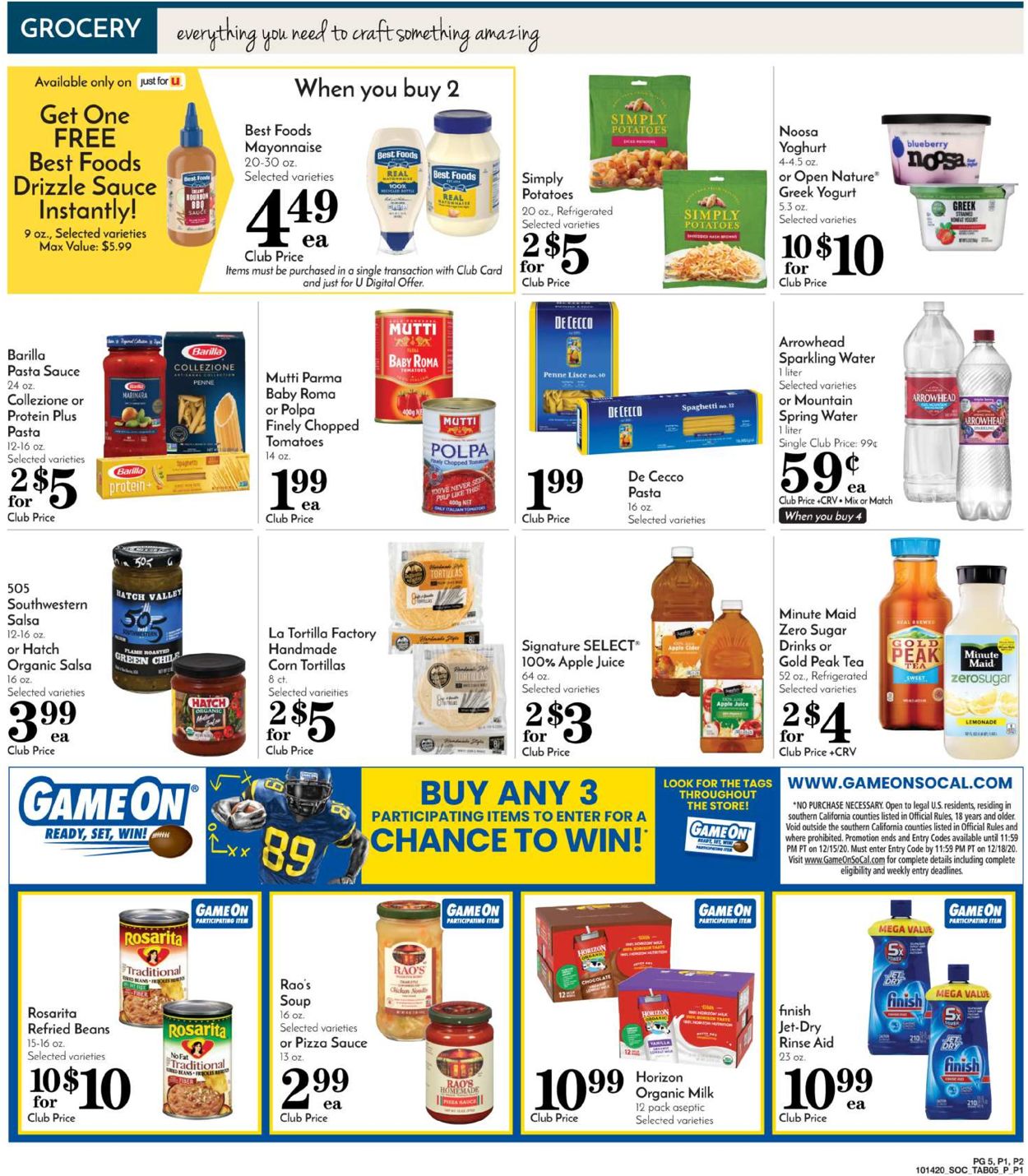 Pavilions Ad from 10/14/2020