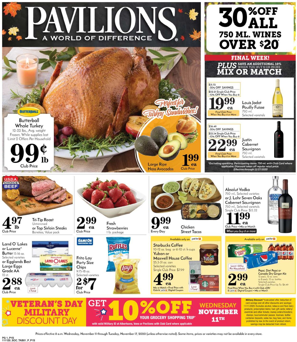 Pavilions Ad from 11/11/2020