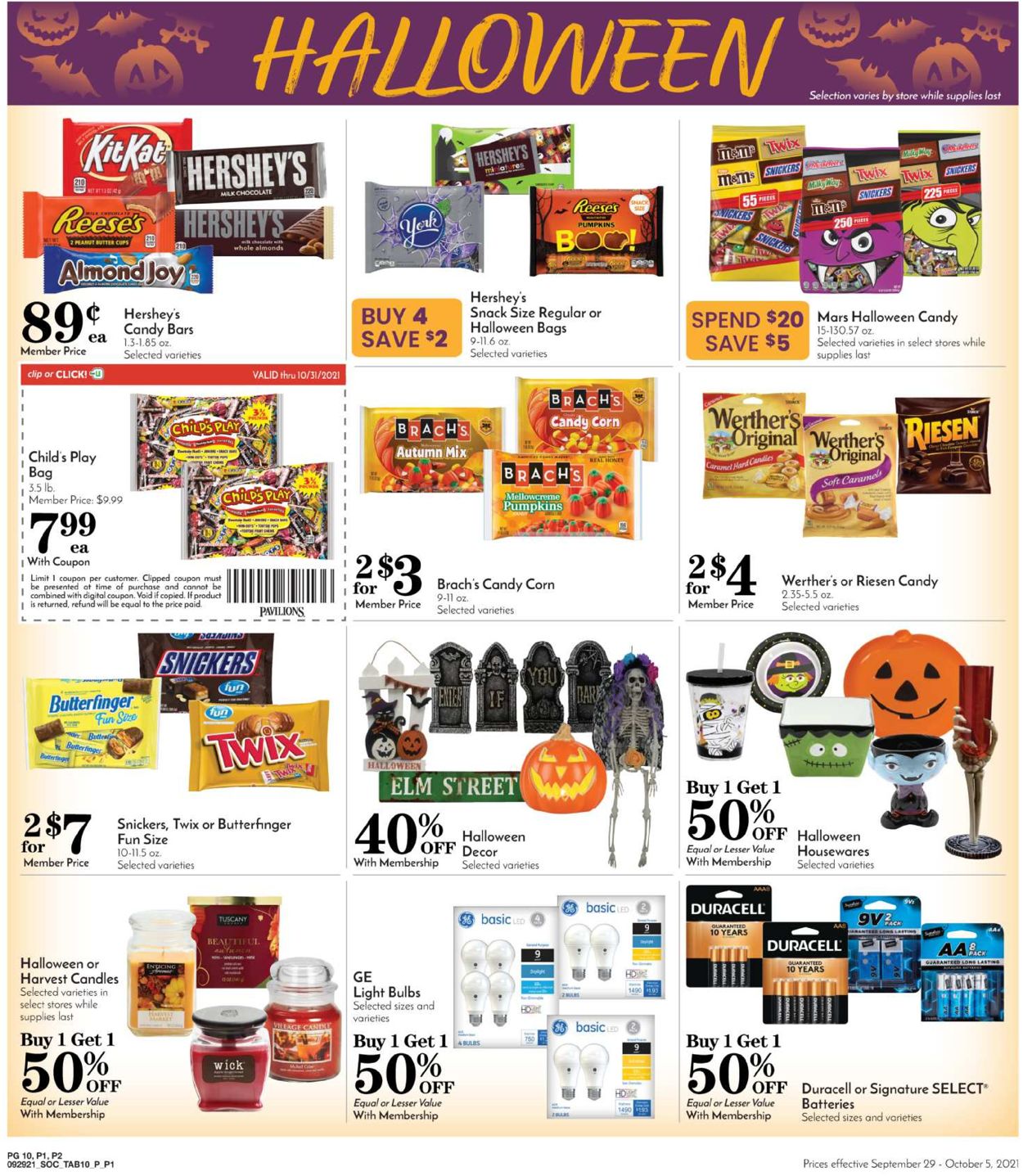 Pavilions Ad from 09/29/2021