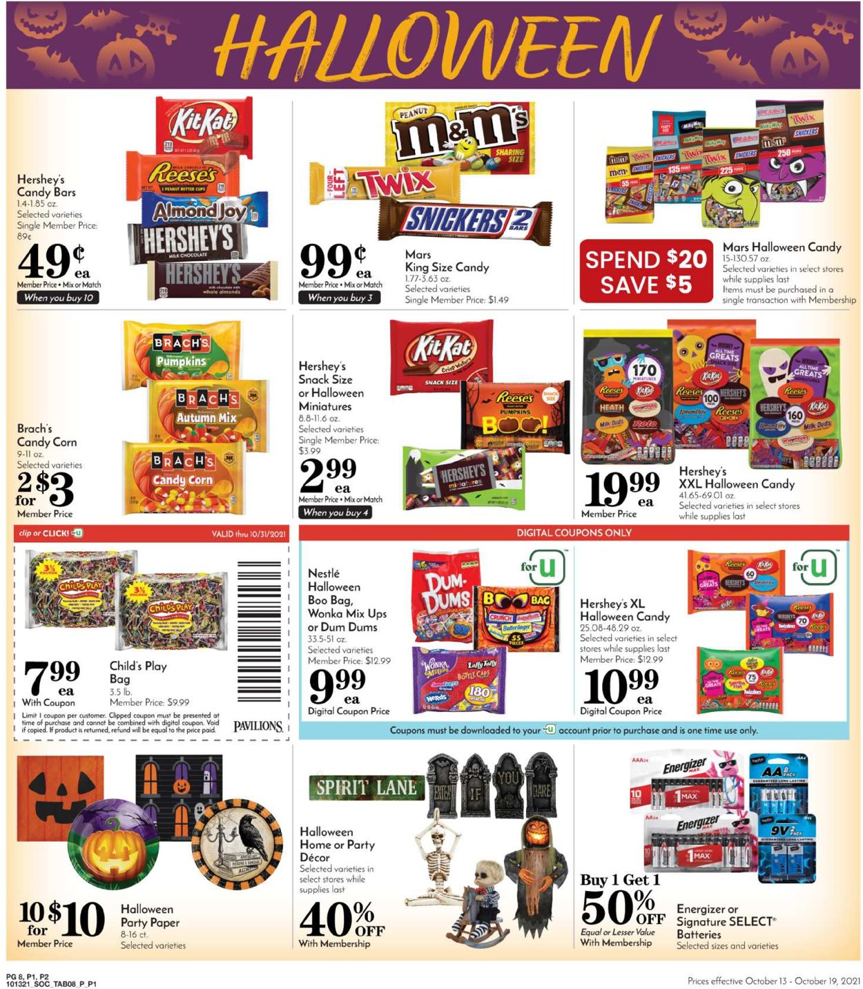 Pavilions Ad from 10/13/2021