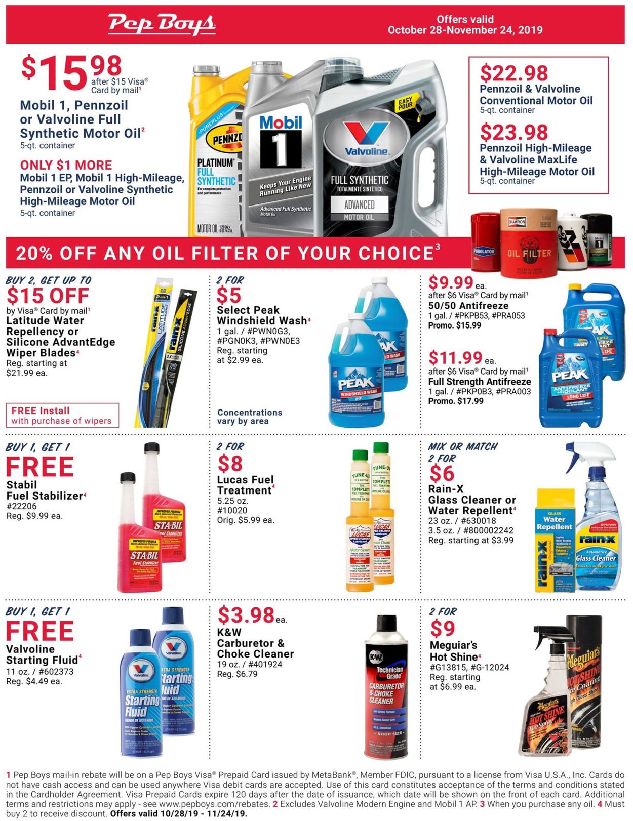 Pep Boys Ad from 10/28/2019