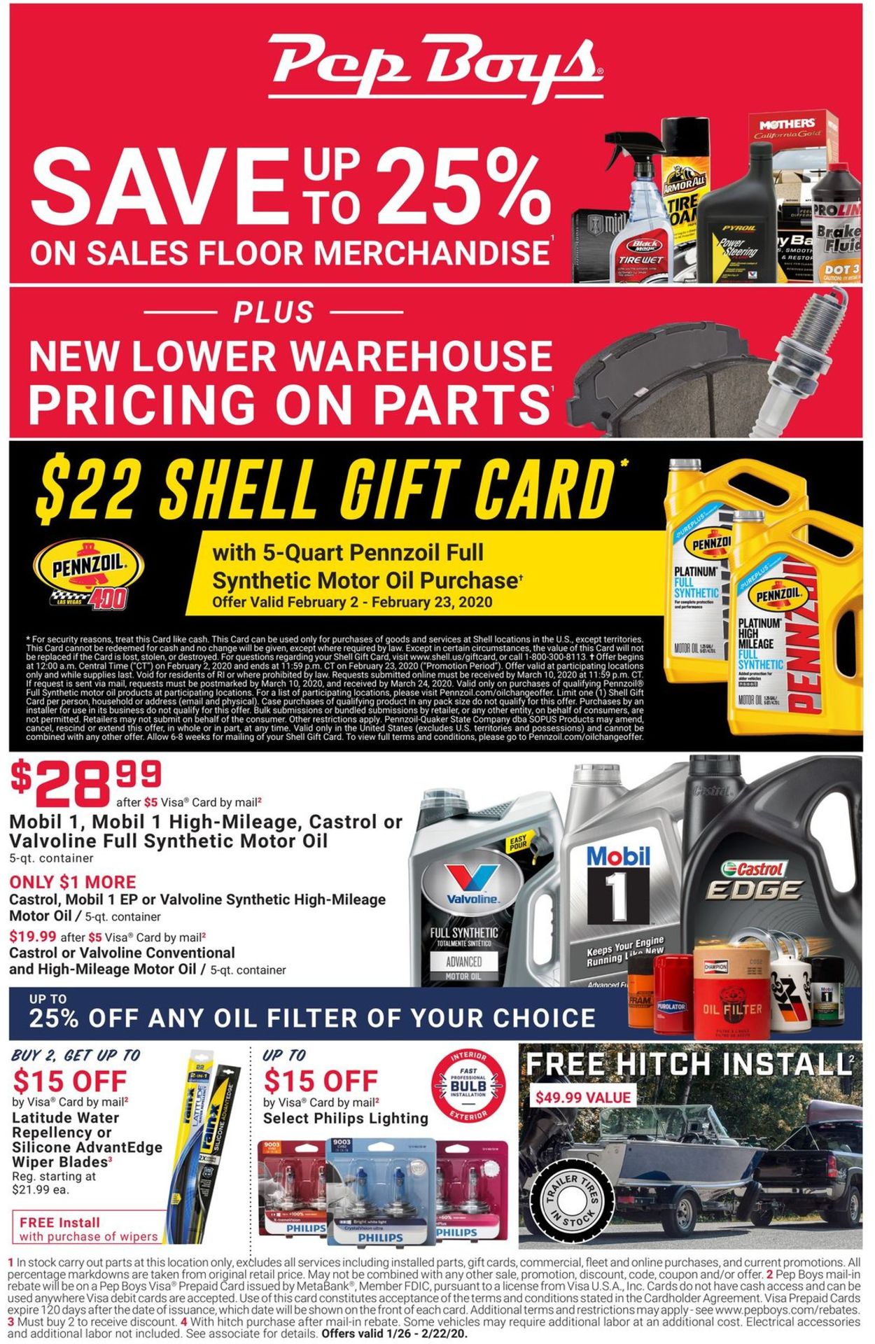 Pep Boys Ad from 01/26/2020