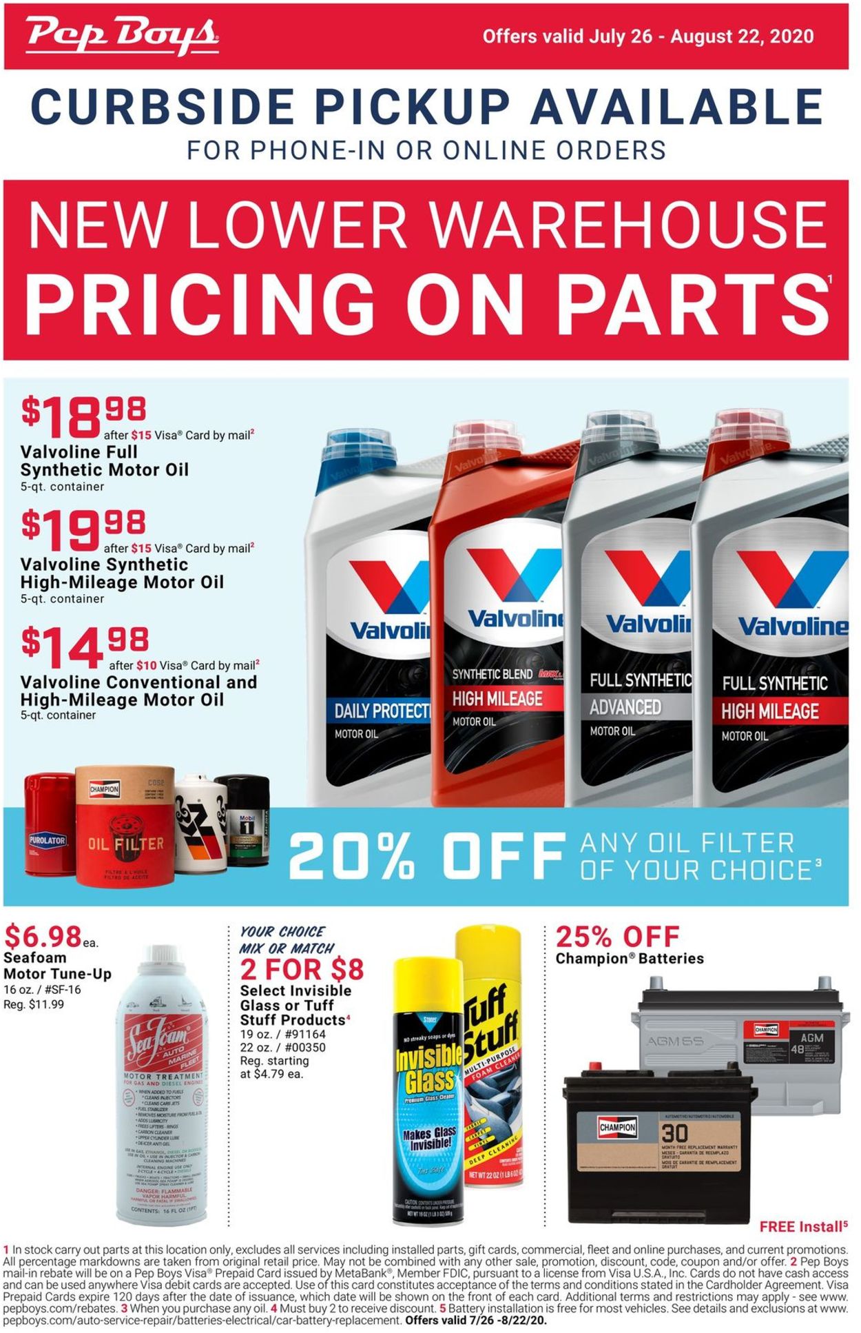 Pep Boys Ad from 07/26/2020
