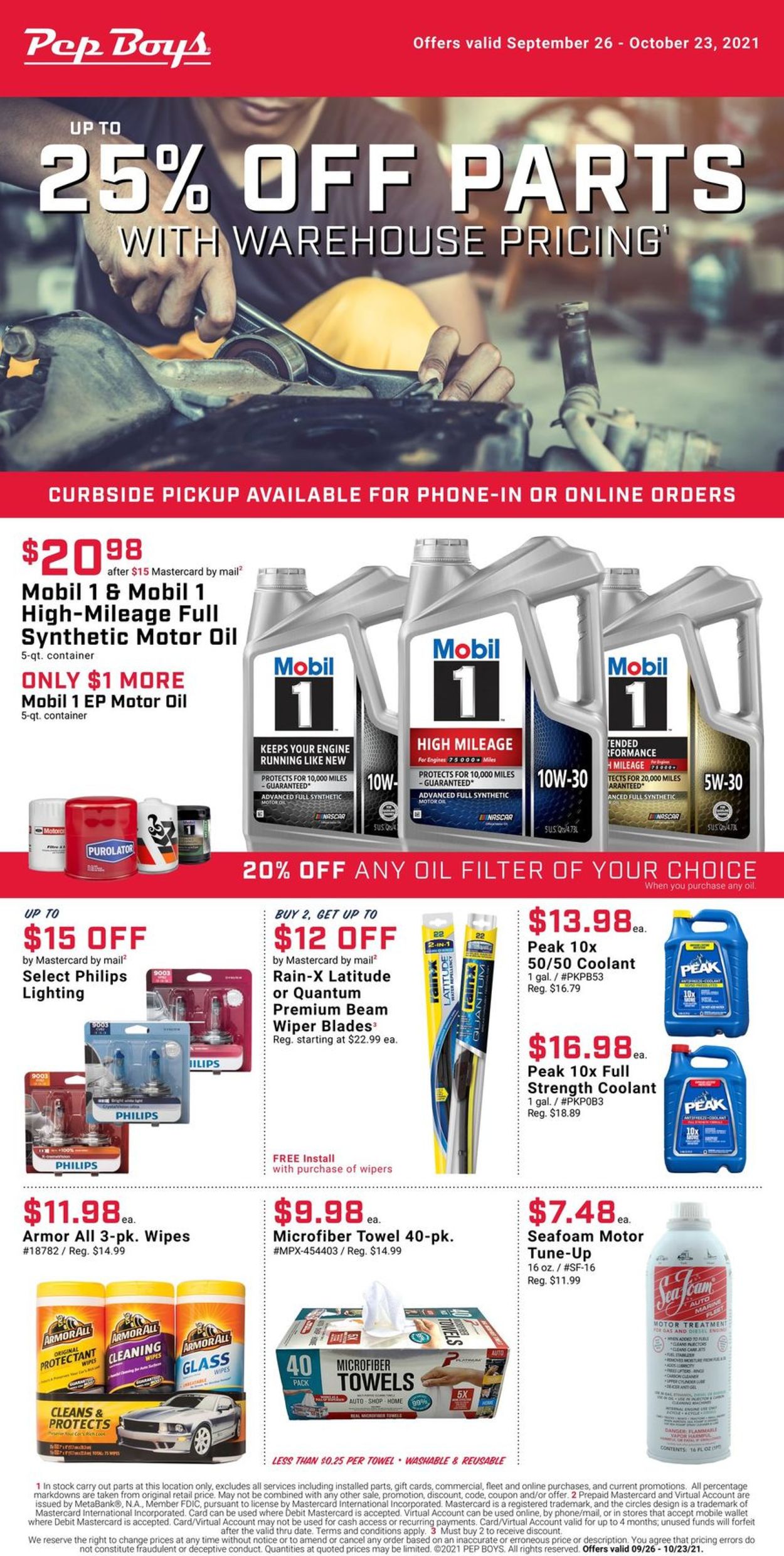 Pep Boys Ad from 09/26/2021