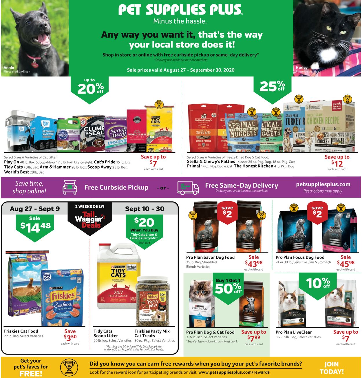 Pet Supplies Plus Ad from 08/27/2020