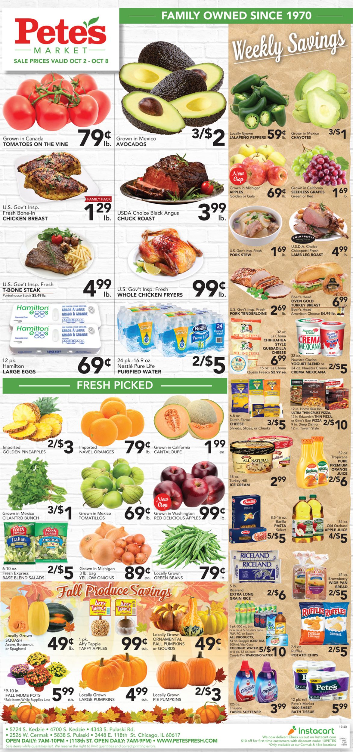 Pete's Fresh Market Ad from 10/02/2019