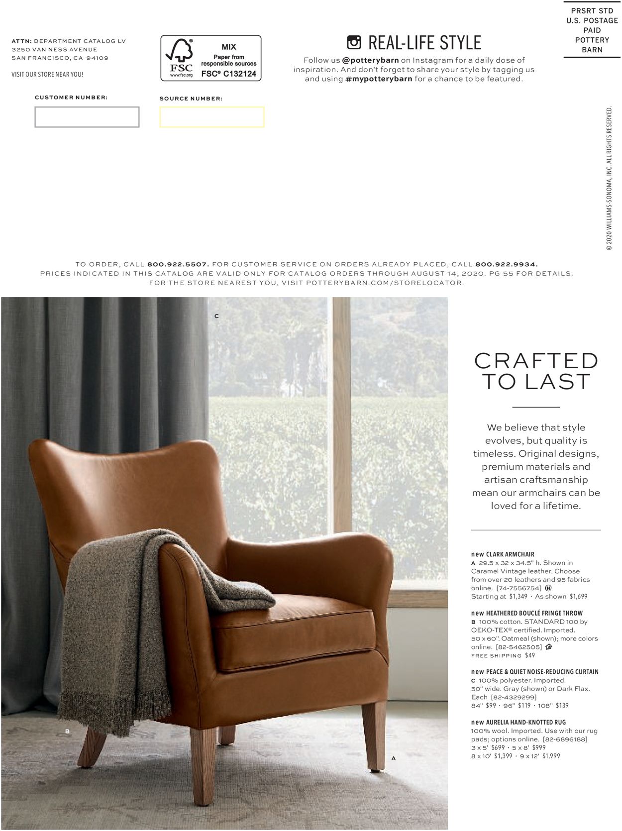 Pottery Barn Ad from 08/18/2020