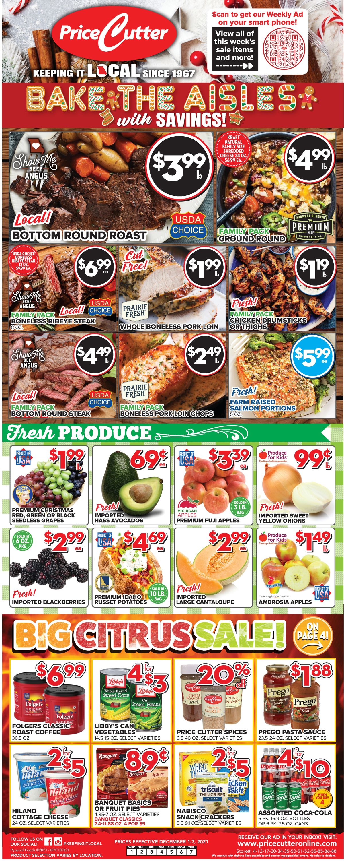 Price Cutter Ad from 12/01/2021