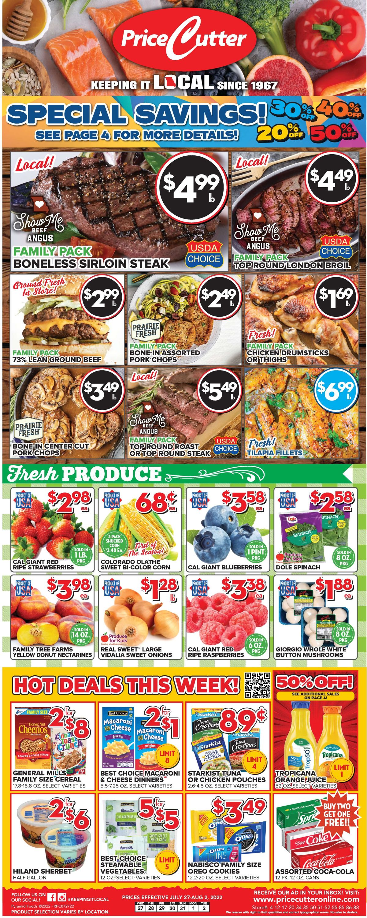 Price Cutter Ad from 07/27/2022