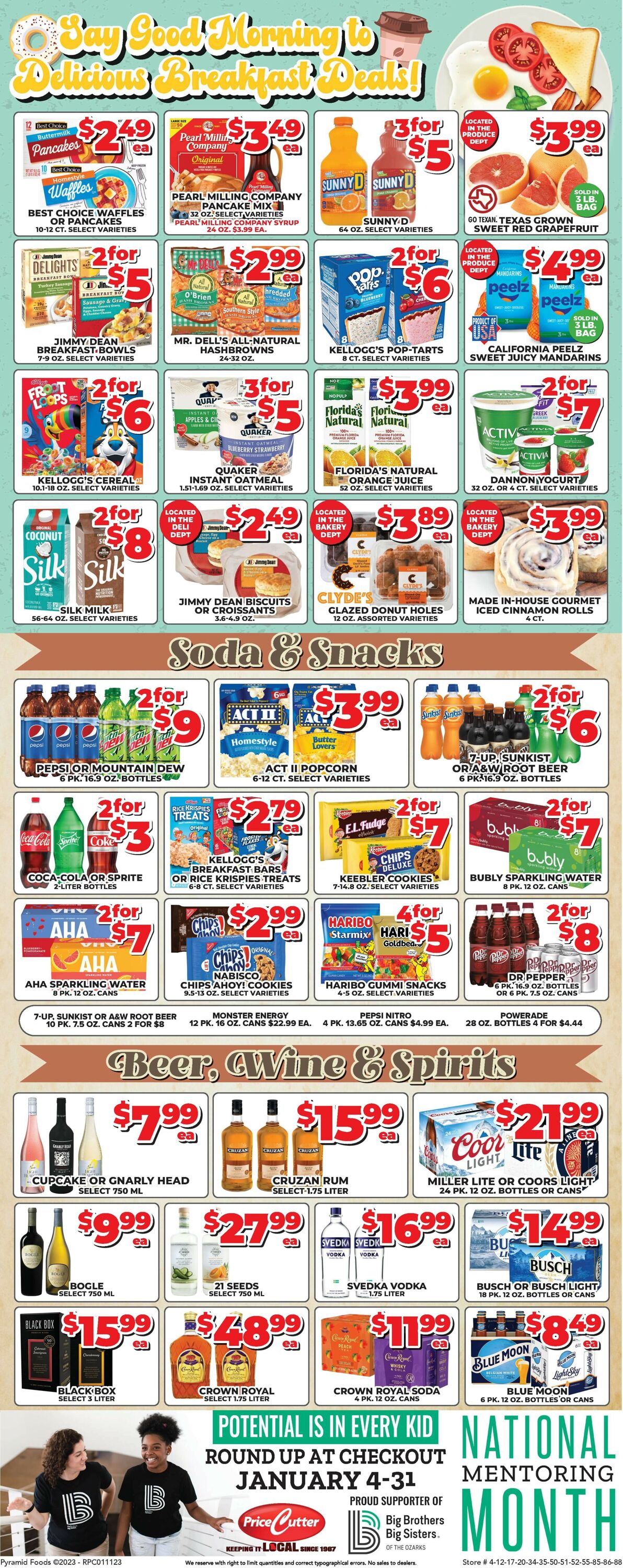 Price Cutter Ad from 01/11/2023