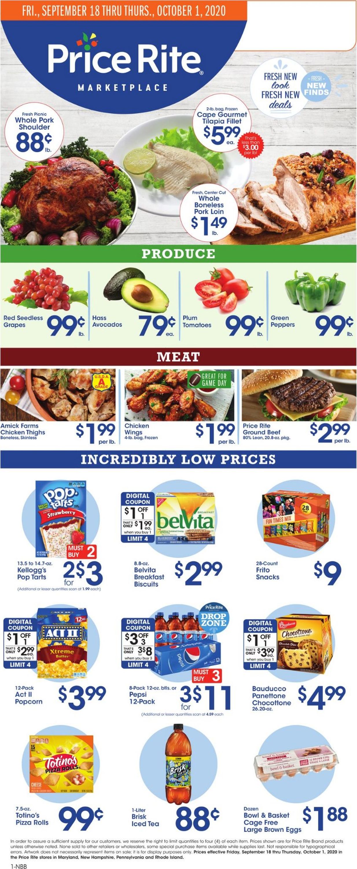 Price Rite Ad from 09/18/2020
