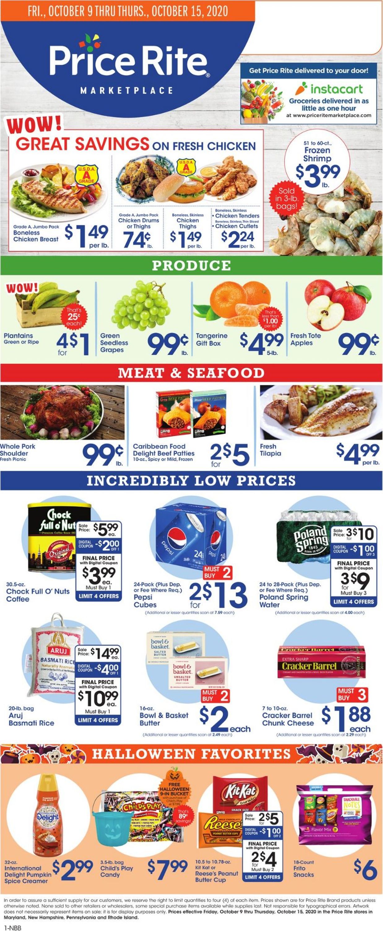 Price Rite Ad from 10/09/2020