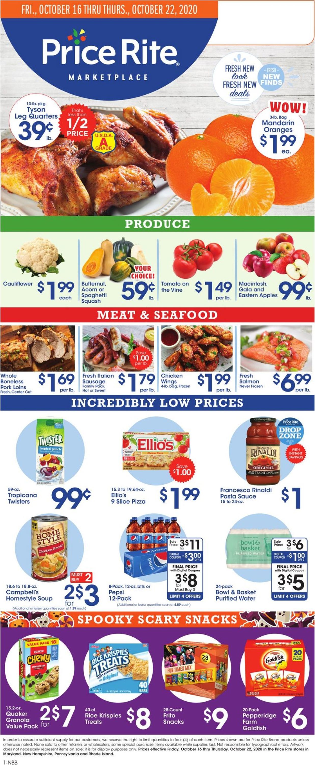 Price Rite Ad from 10/16/2020