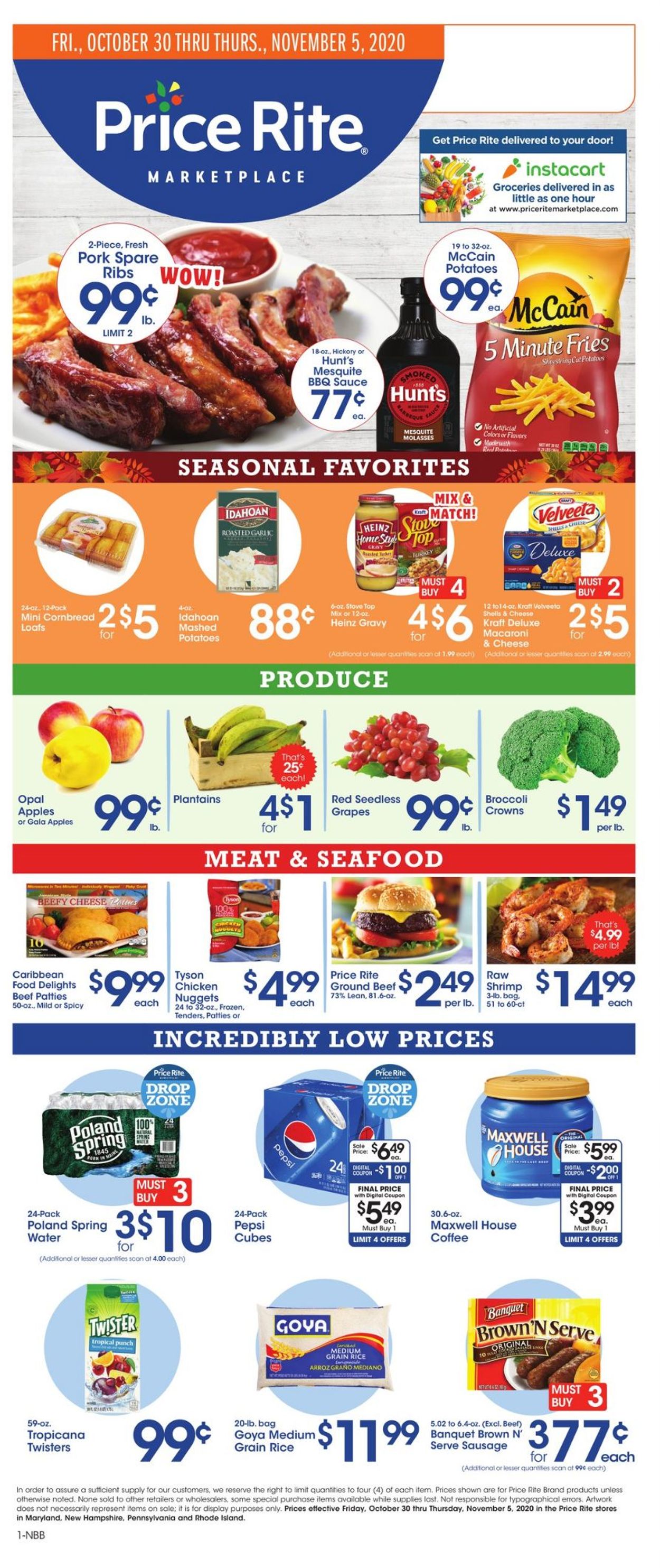 Price Rite Ad from 10/30/2020
