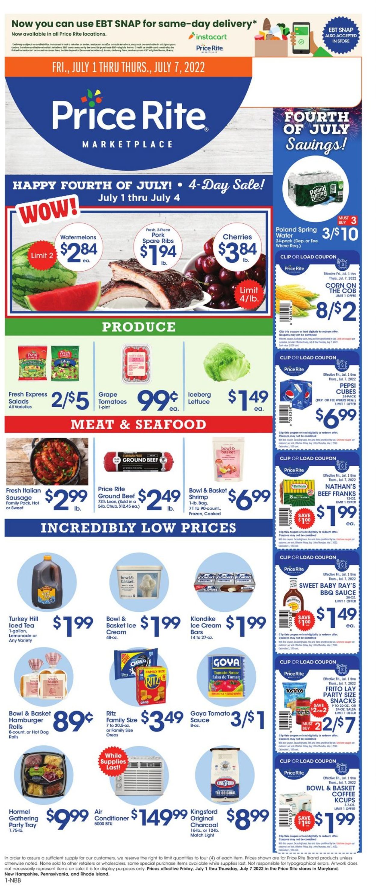 Price Rite Ad from 07/01/2022