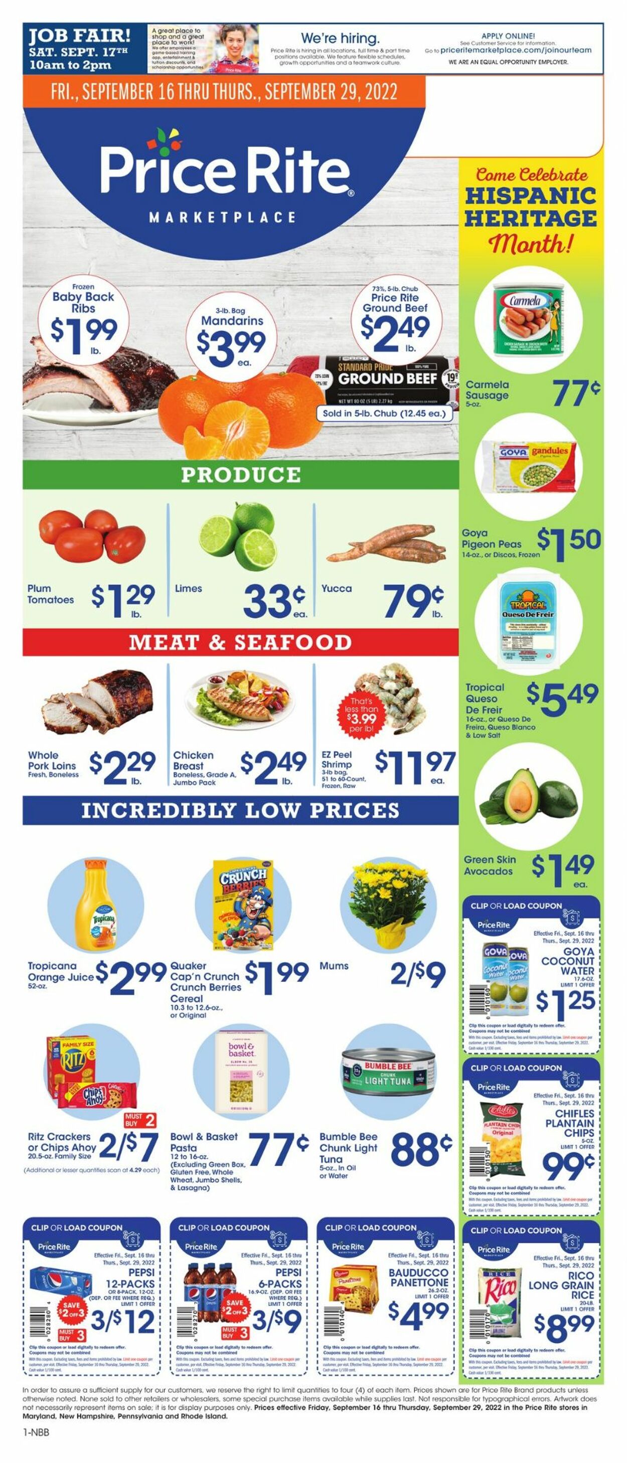 Price Rite Ad from 09/16/2022