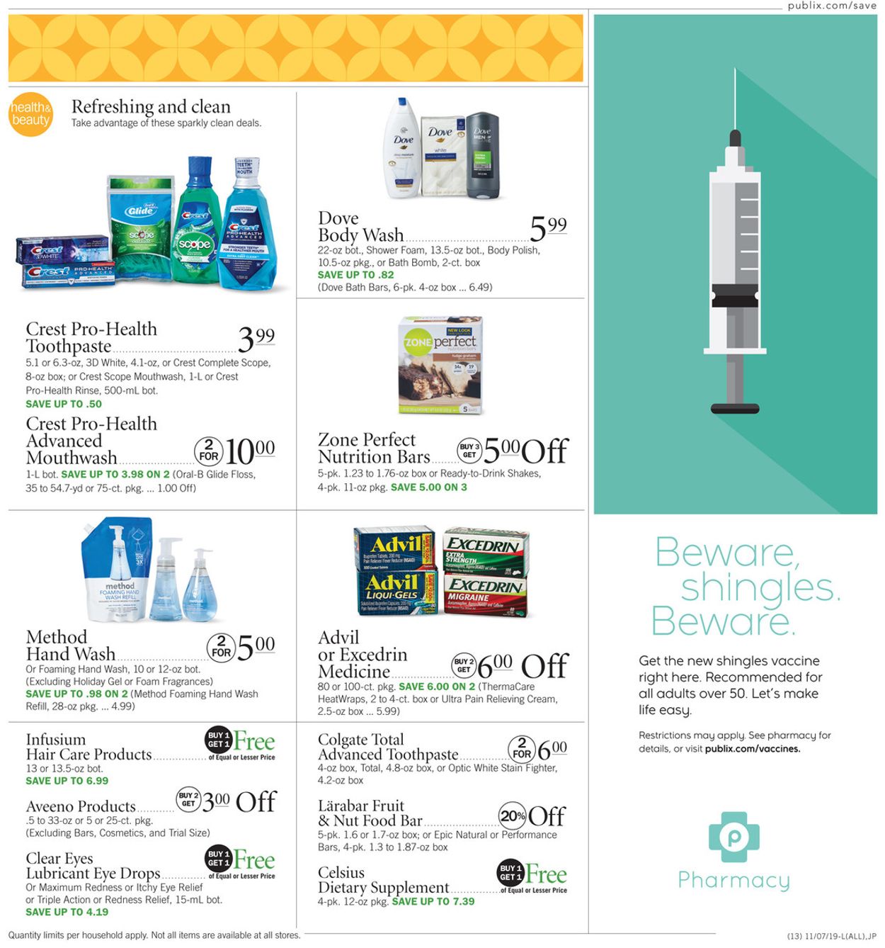 Publix Ad from 11/07/2019