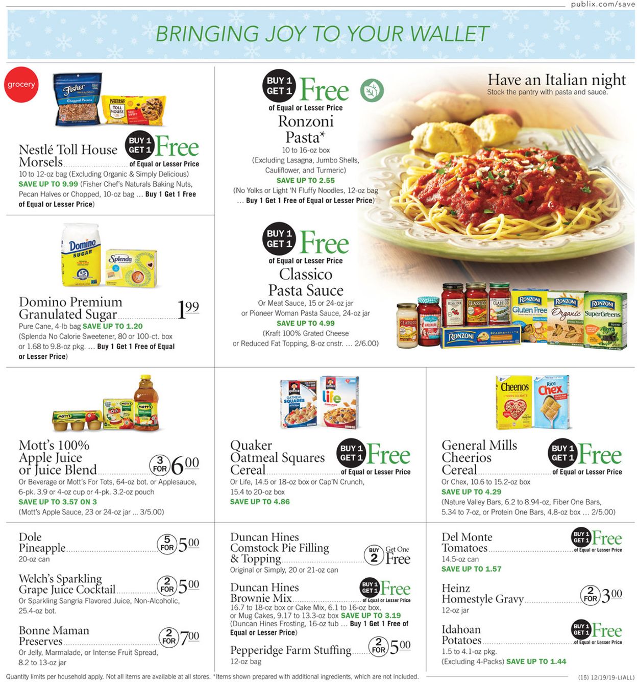Publix Ad from 12/19/2019