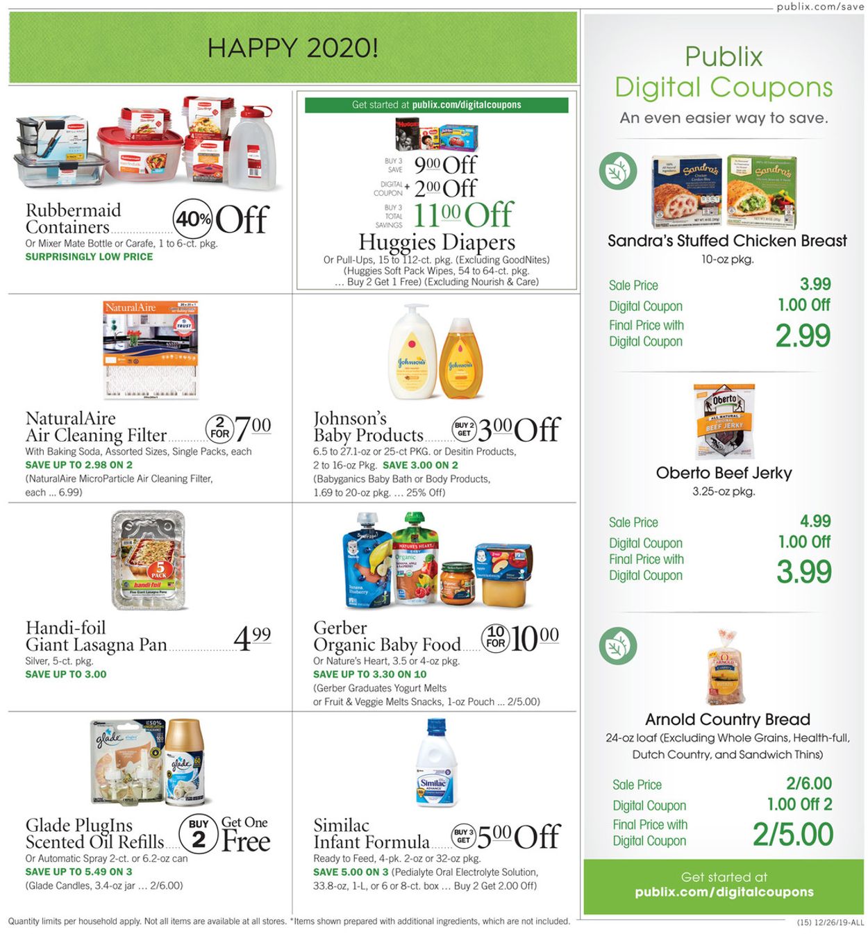 Publix Ad from 12/26/2019