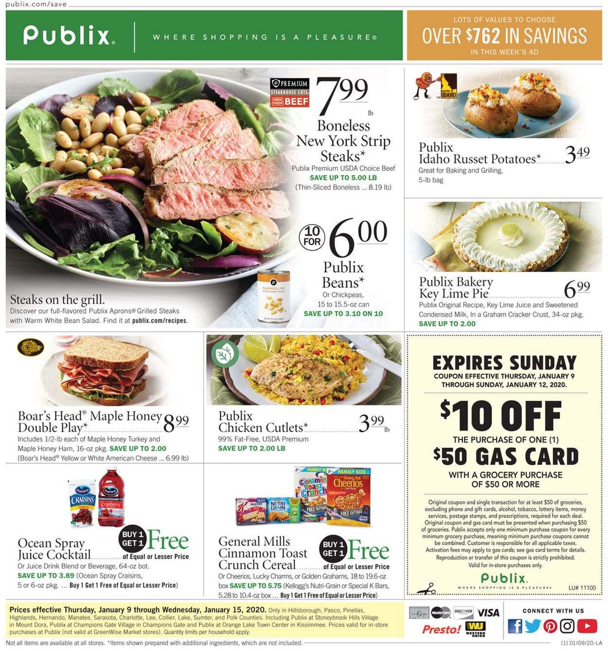 Publix Ad from 01/09/2020