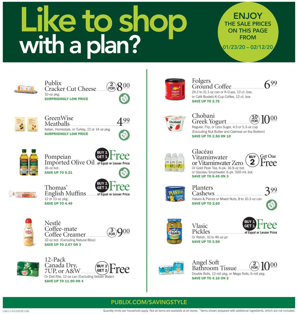 Publix Ad from 01/23/2020