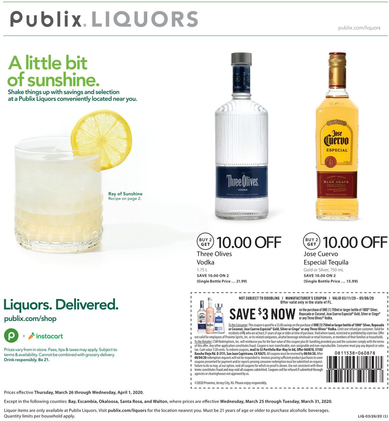 Publix Ad from 03/26/2020