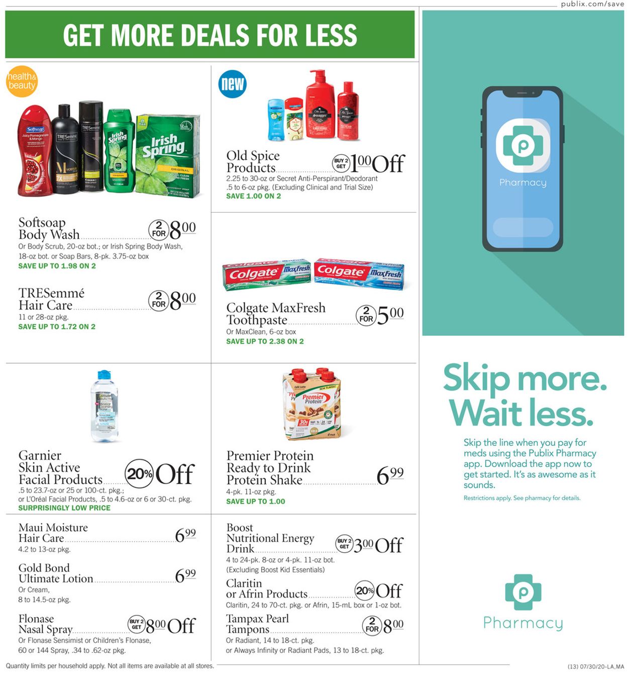 Publix Ad from 07/30/2020