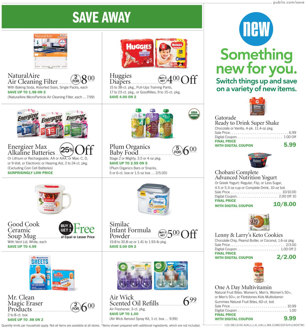 Publix Ad from 08/13/2020