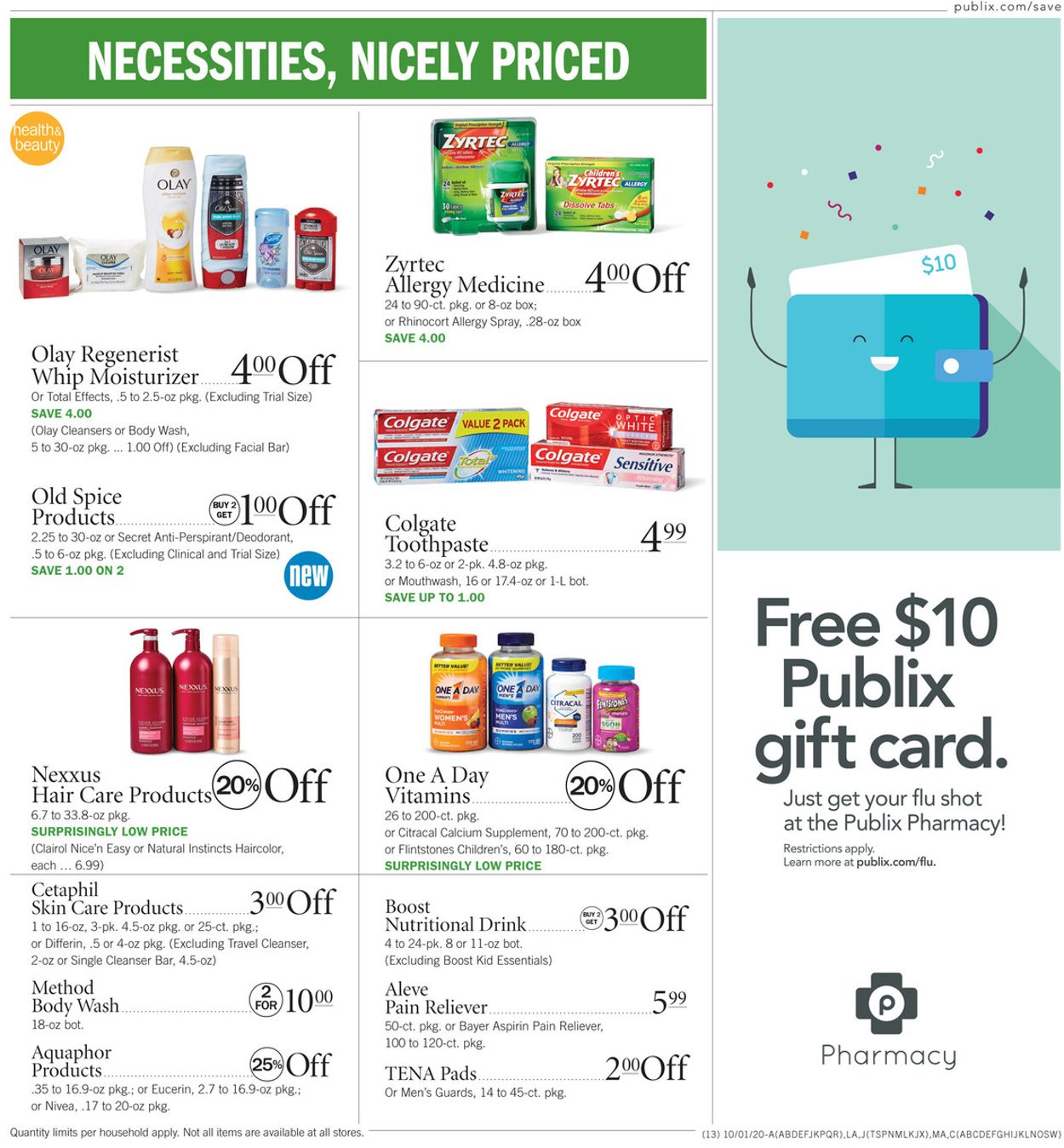 Publix Ad from 10/01/2020