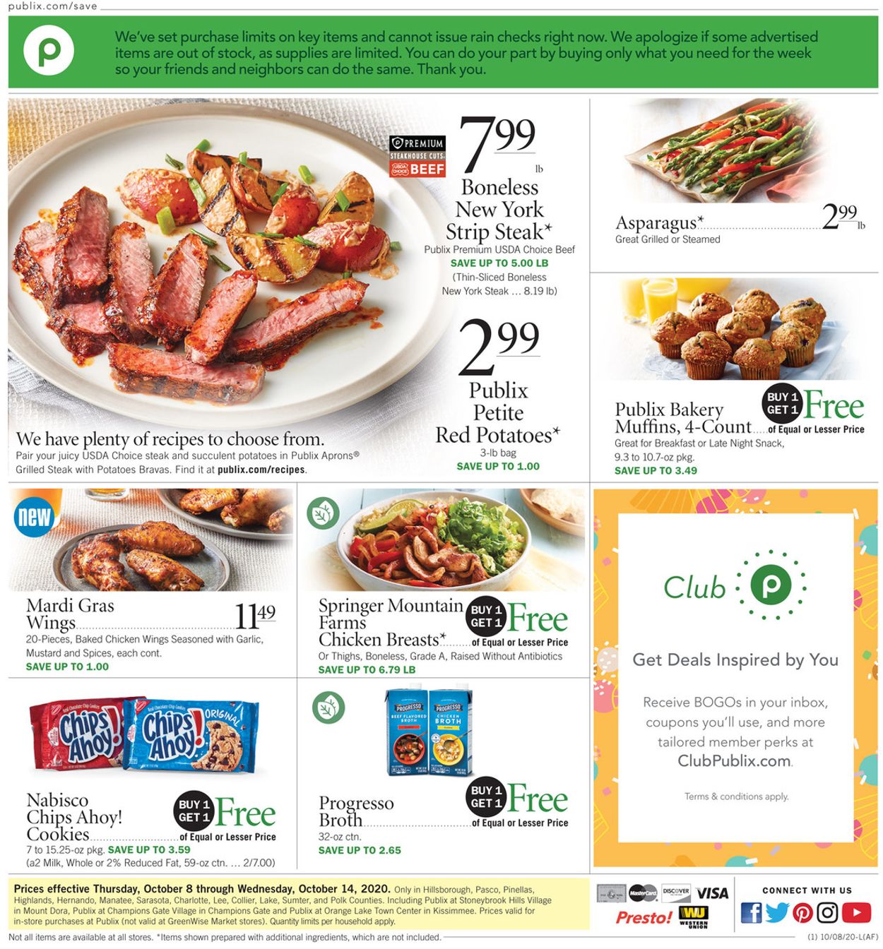 Publix Ad from 10/08/2020
